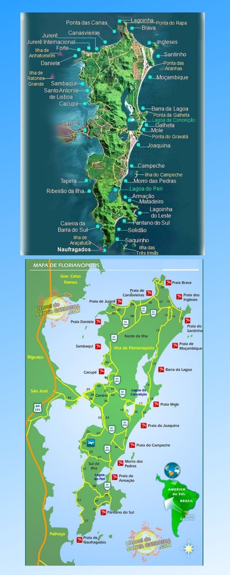 Infográfico Atrações Turísticas de Santa Catarina (Florianópolis e Litoral Norte) 2